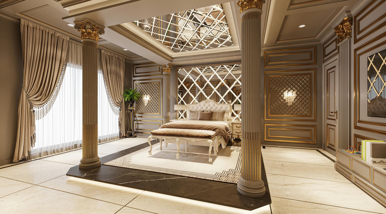 Cozy bedroom with layered linens